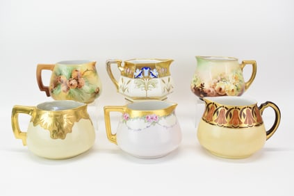 Antique Group of Six Assorted Lemonade Cider Pitchers