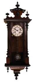Vienna Part-Ebonized Mahogany Regulator Wall Clock