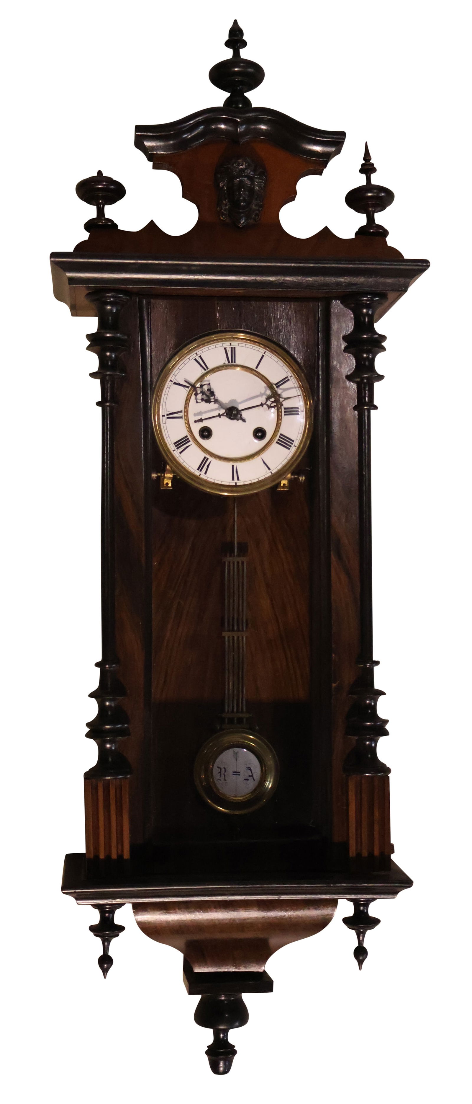 Vienna Part-Ebonized Mahogany Regulator Wall Clock (1 of 13)