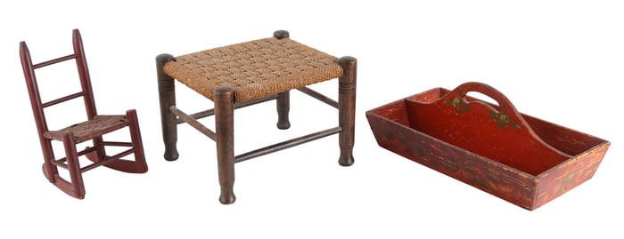 Paint Decorated Pine Cutlery Tray