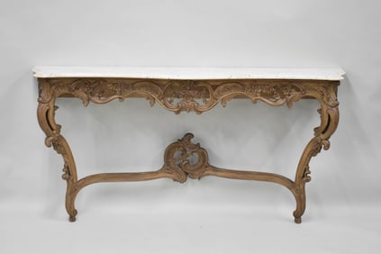 Rococo Style Marble Top Console Table