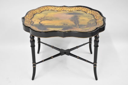 Jennens & Bettridge Papier Mache Tray on Stand