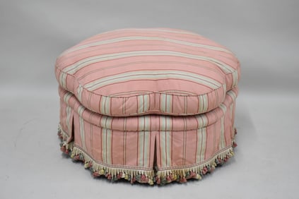 Oversized Silk Upholstered Ottoman