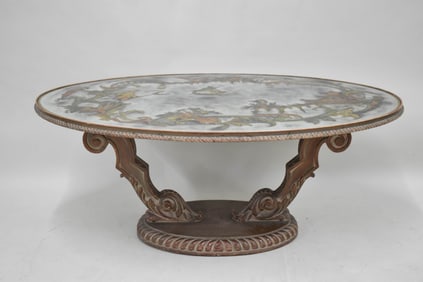 Vintage Asian Decorated Eglomise Coffee Table
