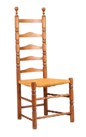 Oak Ladderback Rush Seat Side Chair