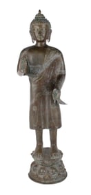 Southeast Asian Bronze Standing Buddha