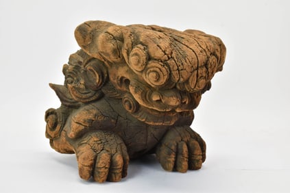 Antique Carved Wooden Foo dog