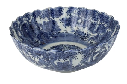 Chinese Blue and White Porcelain Punch Bowl
