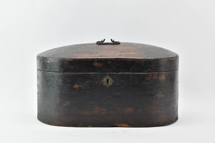 Antique Wooden Dome Top Traveling Box