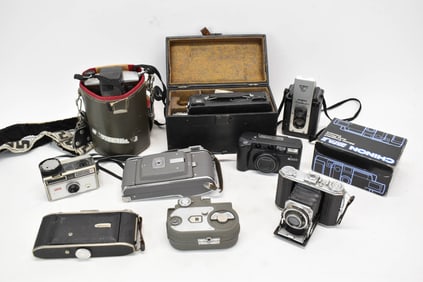 Assorted Vintage Cameras and Video Cameras