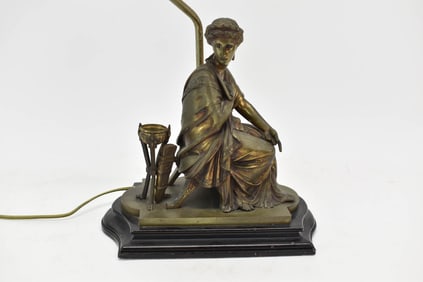 Patinated Metal Figure of a Classical Woman