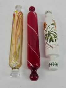 Group of 3 Art Glass Rolling Pins
