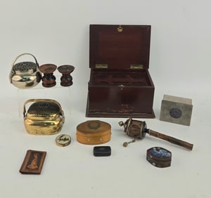 Group of Associated Boxes with Prayer Wheel