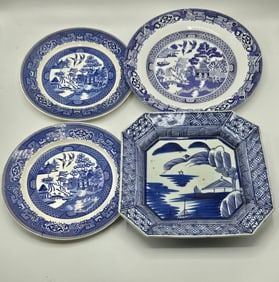 Pair of Homer Laughlin Blue & White Plates