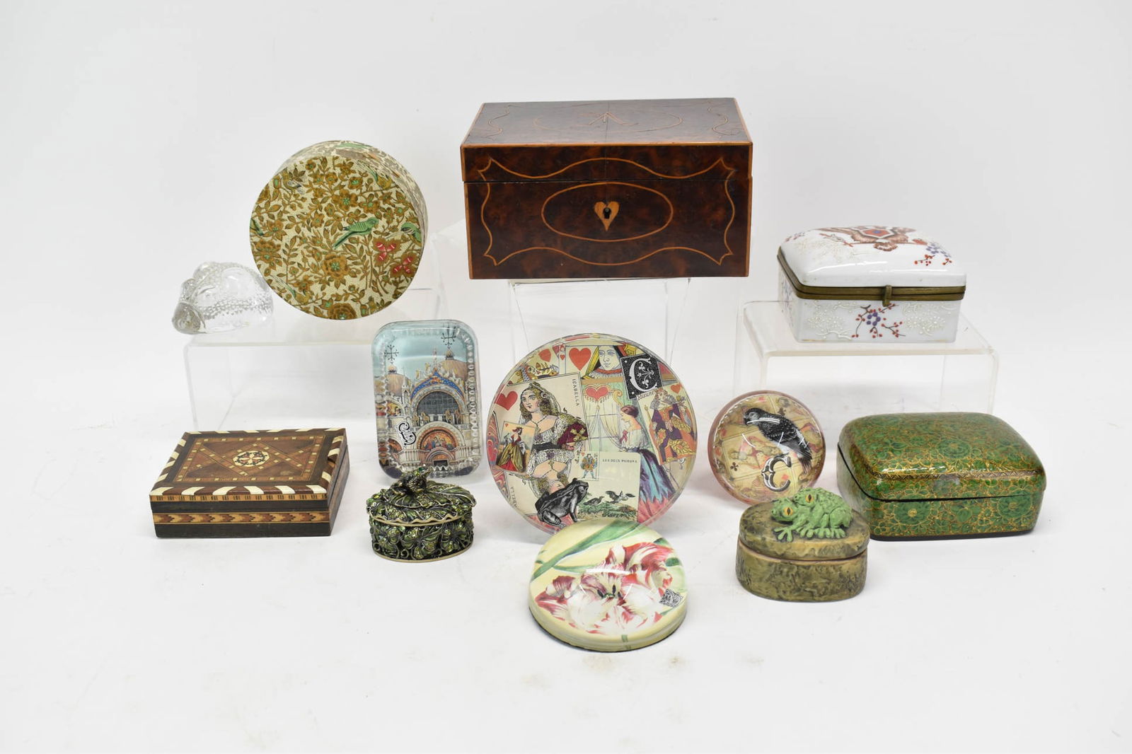 Group of Assorted Dresser Boxes and paperweights (1 of 16)