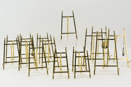 Group of 18 Assorted Brass Table Top Easels