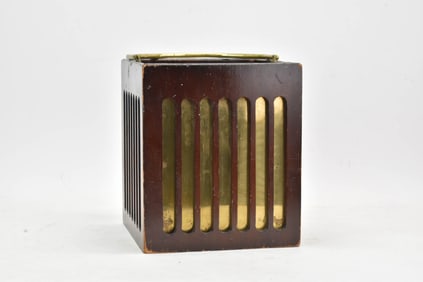 Vintage Wooden Brass Lined and Handled Kindling Bucket