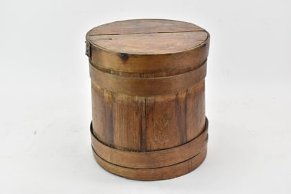 Antique Indigo Blue Wooden Dye Bucket Firkin