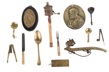 Group of Thirteen Brass Articles