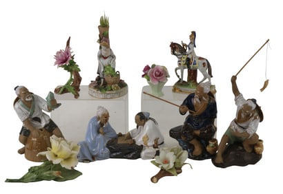Three Porcelain Flower Figurals
