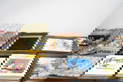 Group of Assorted Table Articles and Artwork