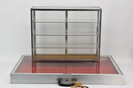 Vintage Aluminum Table Top Showcase