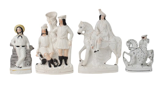 Four Staffordshire Pottery Figural Groups