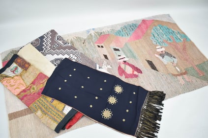 Vintage Group of Assorted Wall, Floor and Table Coverings