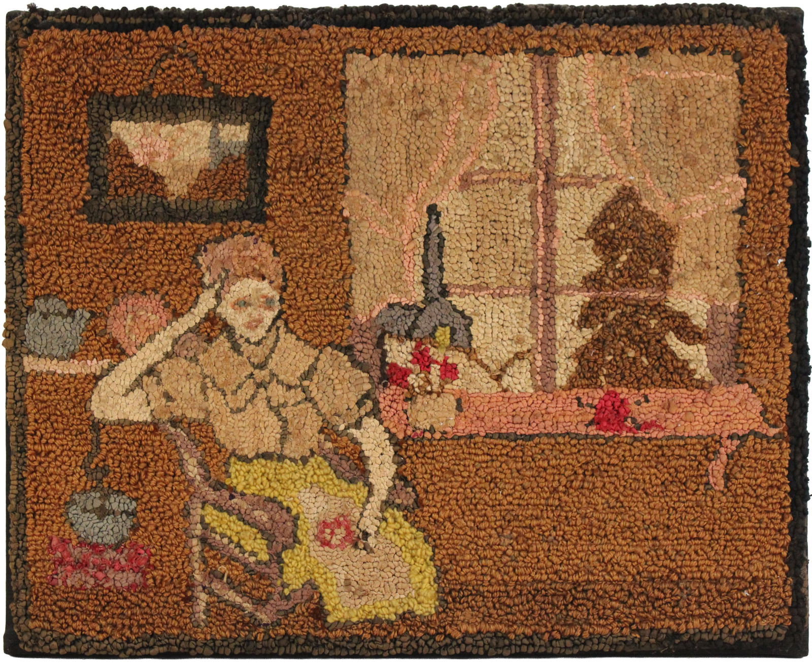 Framed Pictorial Hooked Rug (1 of 4)