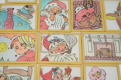 Group of Thirteen Assorted Santa Claus Lantern Slides