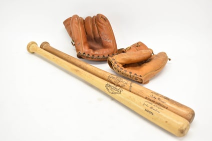 Two Vintage Adirondack Wooden Baseball Bats