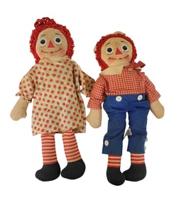 Vintage Raggedy Anne and Raggedy Andy Dolls