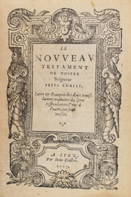 1567 Jean Frellon Le Novveav Testament in Latin & French