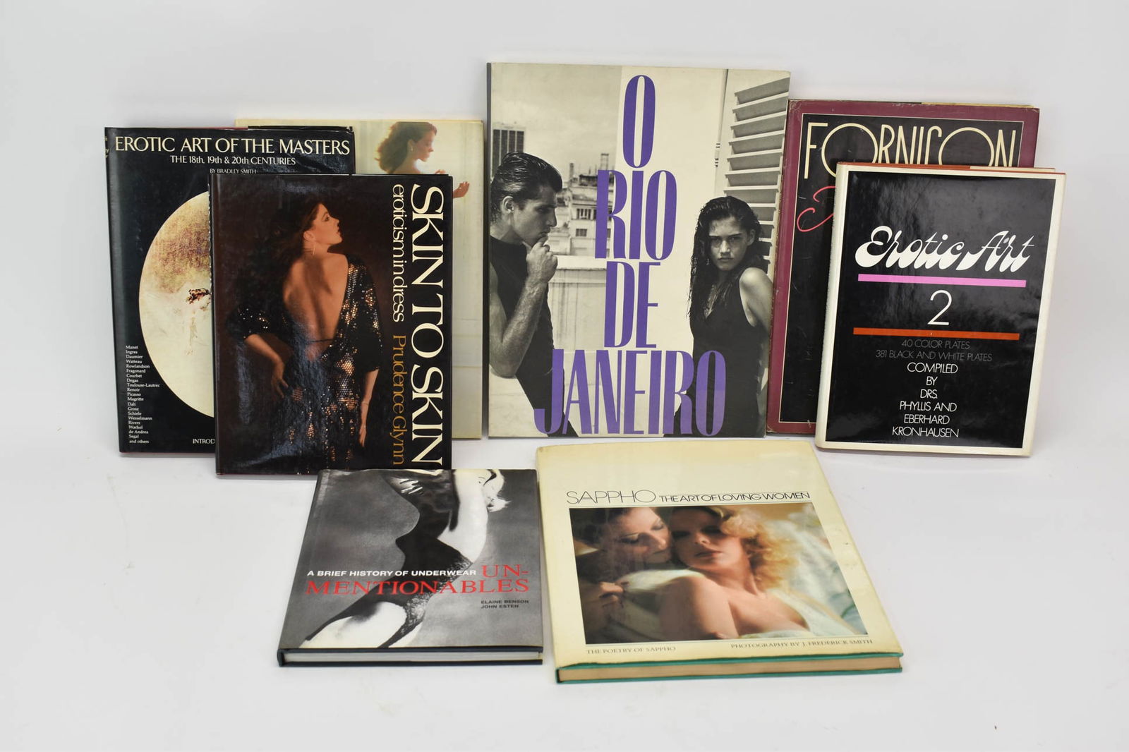 Group of Assorted Erotica Books: Group of Assorted Erotica BooksGroup of Assorted Erotica Books. Comprising O Rio De Janeiro photographic journal by Bruce Weber, Erotic Art of The Master, Fornicon by Tomi Ungerer, The Lingerie book,