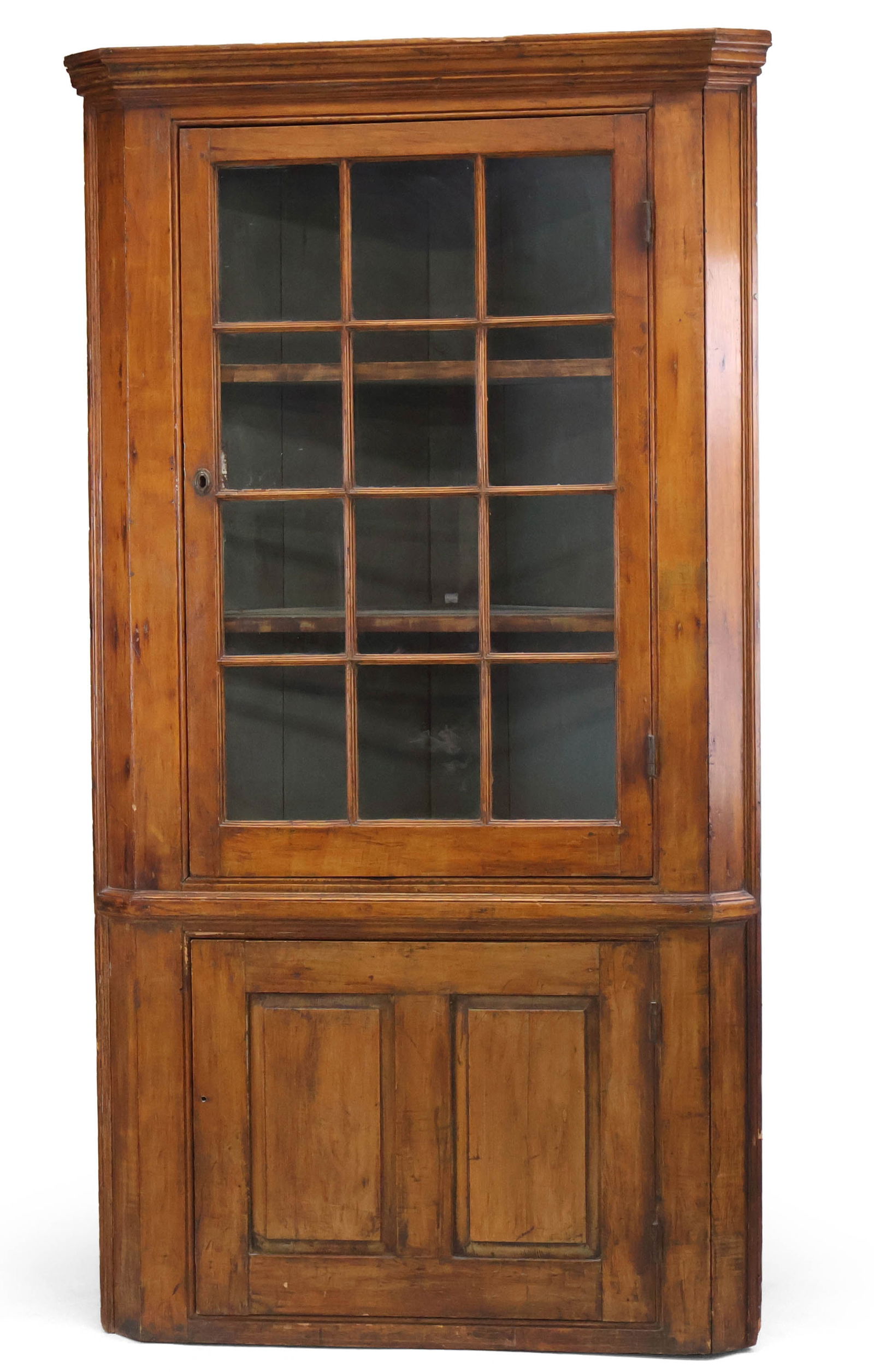 Chippendale Maple One-Piece Corner Cupboard