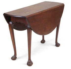 Chippendale Carved Mahogany Drop-Leaf Dining Table