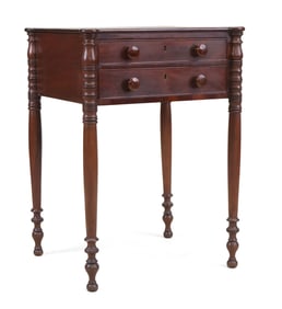 Federal Mahogany Two Drawer Work Table