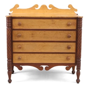 Empire Figured Maple Chest of Drawers
