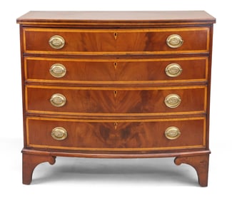 Federal Inlaid Mahogany Bowfront Chest of Drawers