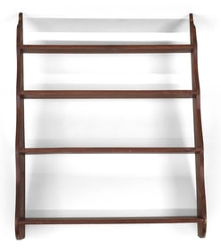 Red-Stained Pine Wall Shelf