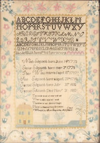 Silk on Linen Needlework, Edgcomb Family Register
