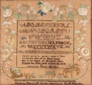 Silk on Linen, Needlework Sampler