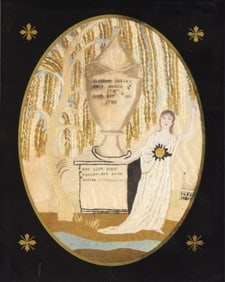 Harriot Ilsley, Mourning Picture, Silk Embroidered Needlework
