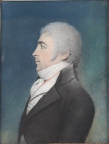 Attrib. James Sr or Ellen Sharples, Portrait of Stephen Miller, Pastel