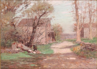 Leonard Ochtman, 1854-1934, Afternoon Shadows, Oil on Canvas