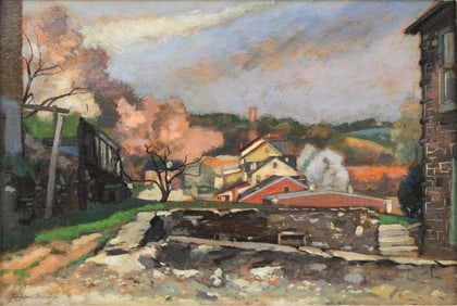 Giovanni Martino, Pennsylvania 1908-1997, Peach Blossoms, Oil on Board