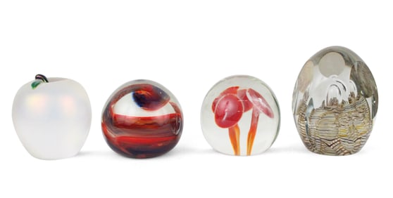 Four Art Glass Paperweights
