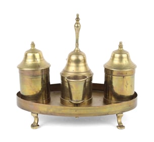 Brass Oval Ink Standish