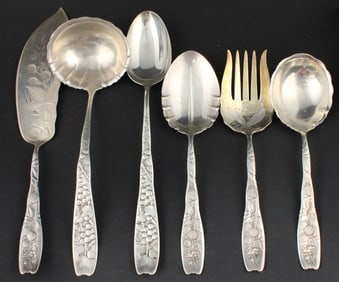 Whimsical Sterling Silver Berry Pattern Hostess Ware