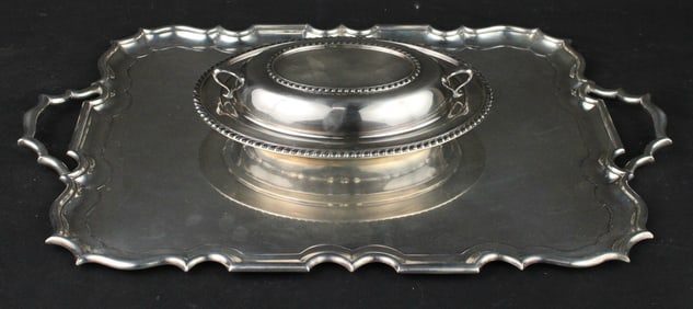 Sterling Silver Double Handled Serving Tray